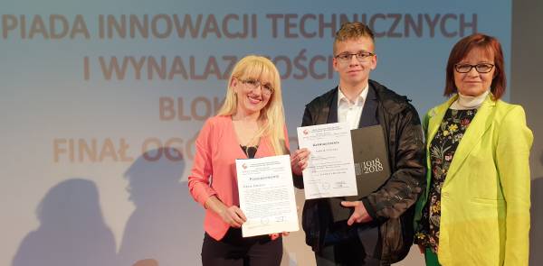 Wielki sukces - Finał ogólnopolski Olimpiady Innowacji Technicznych i Wynalazczości Bloku B – Wynalazczość